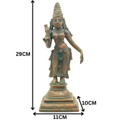 Handcrafted Bronze Bhudevi Idol | Panchaloha Vasundhara, Prithvi Devi, Bhoomata, Earth Goddess Sculpture for Pooja & Vastu,Brown, 11.5 Inch, 1 Piece