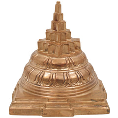 Panchaloha Bronze Shree Yantra Maha Meru Sri Chakra Meru Chakra Rajarajeshwari Laxmi Kubera Yantra for Wealth Health Prosperity – Handmade Chola Art,Gold, 4 Inch, 1 Piece