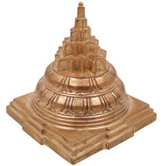 Panchaloha Bronze Shree Yantra Maha Meru Sri Chakra Meru Chakra Rajarajeshwari Laxmi Kubera Yantra for Wealth Health Prosperity – Handmade Chola Art,Gold, 4 Inch, 1 Piece