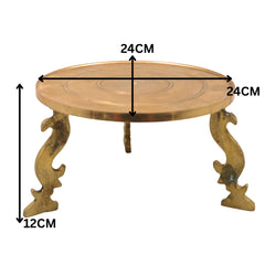 Bhunes Brass Pooja Chowki Peetha Peeta Peetalu Peetham Bajot For Temple Sinhasan Pooja Mandir Stand, Gold, 5 Inch, 1 Piece