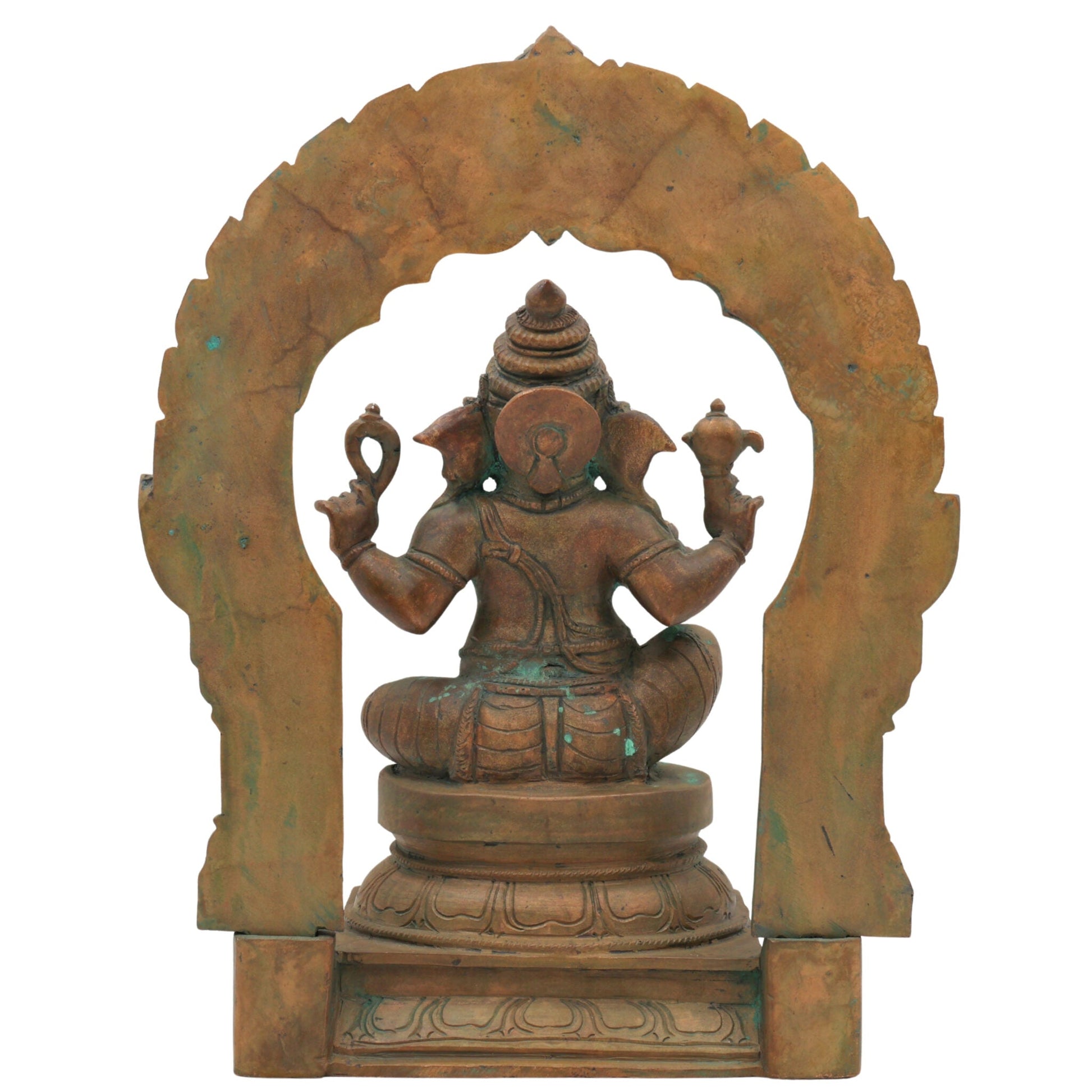Handcrafted Bronze Ganesha Idol, Panchaloha Ganpati Murti, Vinayaka, Ekadanta, Siddhivinayak Statue for Home, Temple & Pooja Decor,Brown, 13 Inch, 1 Piece