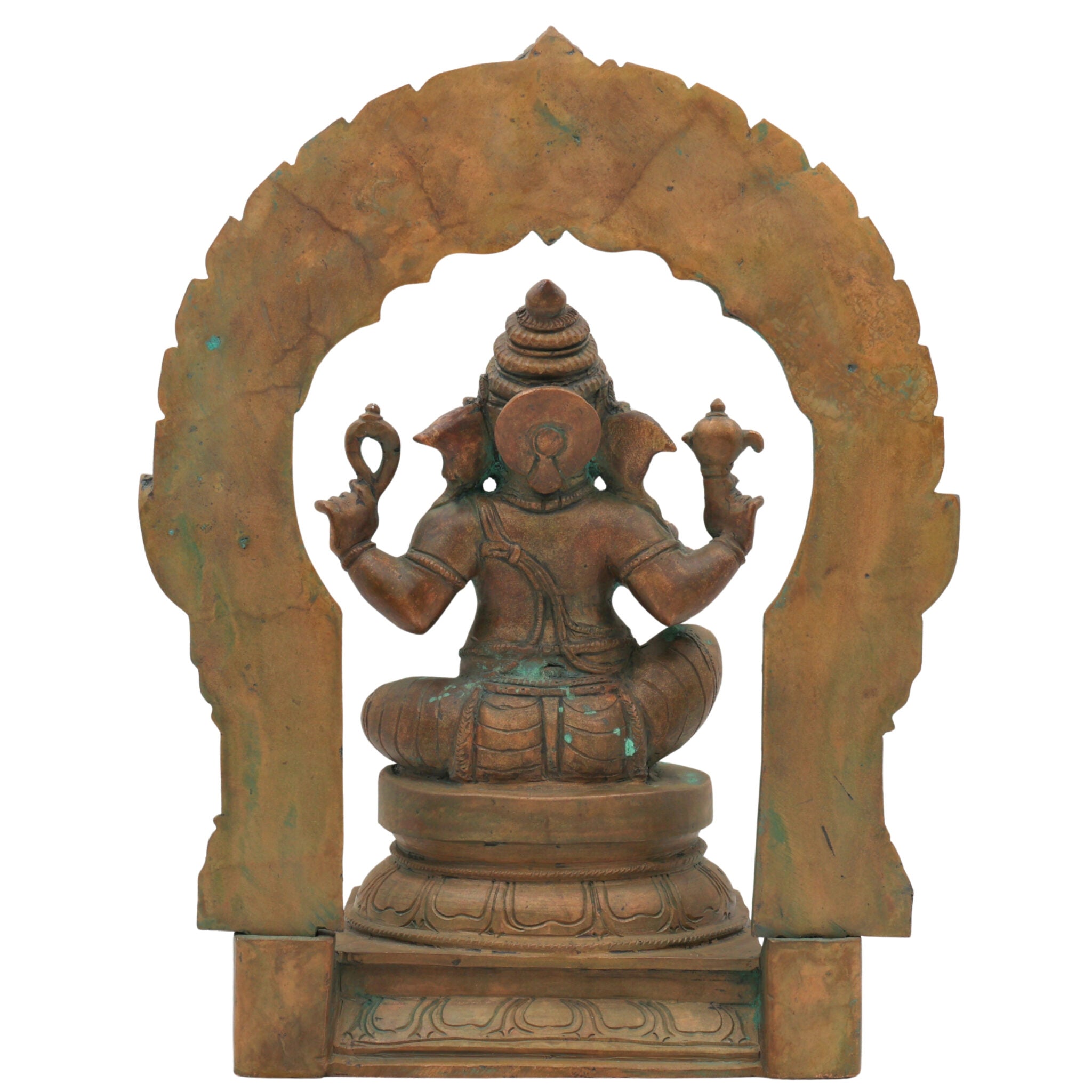 Handcrafted Bronze Ganesha Idol, Panchaloha Ganpati Murti, Vinayaka, Ekadanta, Siddhivinayak Statue for Home, Temple & Pooja Decor,Brown, 13 Inch, 1 Piece