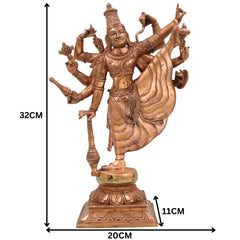 Handcrafted Bronze Dancing Vishnu Idol – Panchaloha Narayana, Govinda, Venkateswara, Padmanabha Murti for Temple & Home Décor,Brown, 13 Inch, 1 Piece