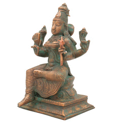 Handmade Bronze Raja Rajeshwari Devi Idol – Panchaloha Lalitha Tripurasundari, Rajarajeshwari Amman, Tripura Sundari Shodashi Devi Chola Art Sculpture,Brown, 5.5 Inch, 1 Piece