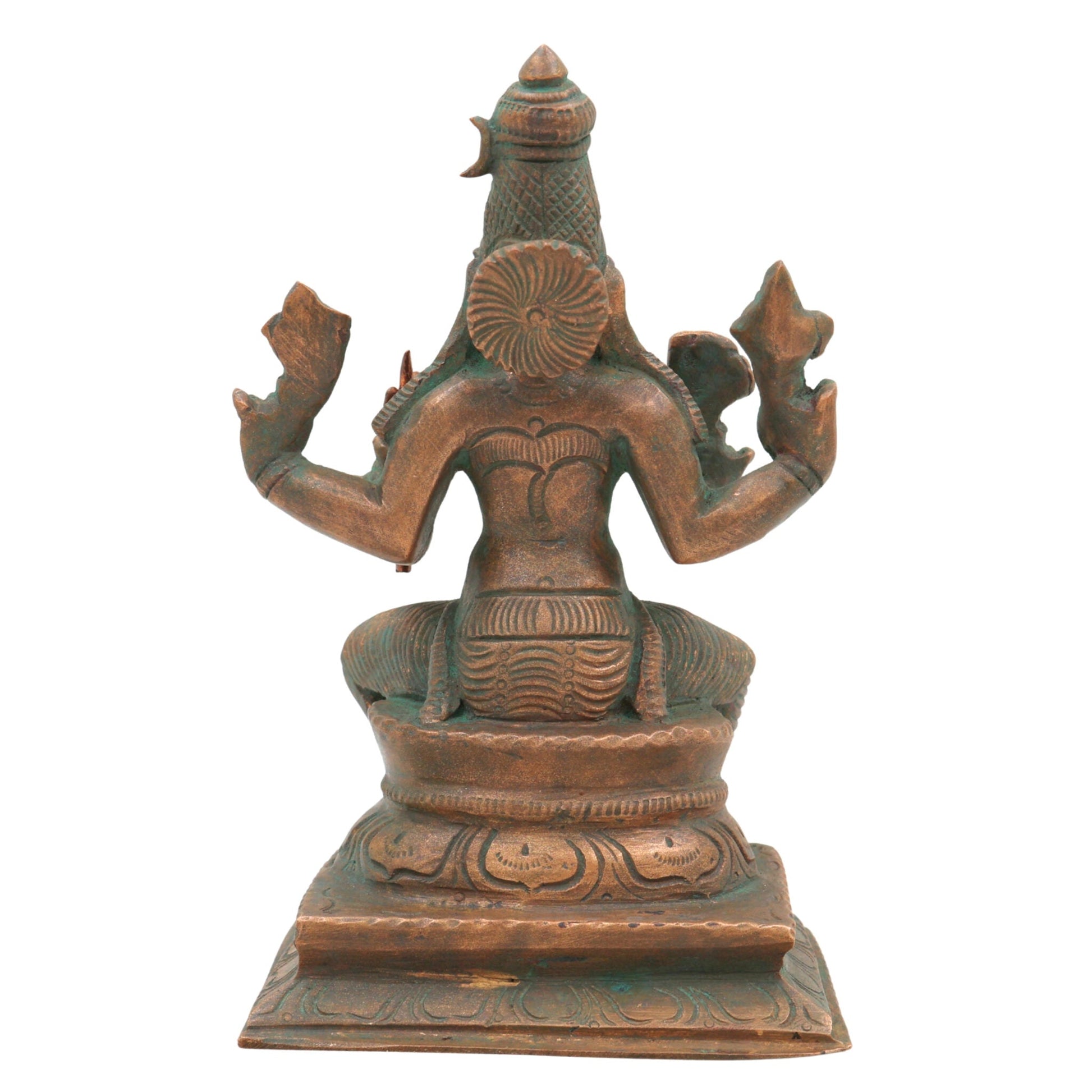 Handmade Bronze Raja Rajeshwari Devi Idol – Panchaloha Lalitha Tripurasundari, Rajarajeshwari Amman, Tripura Sundari Shodashi Devi Chola Art Sculpture,Brown, 5.5 Inch, 1 Piece