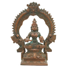 Handcrafted Bronze Annapurna Devi Idol – Panchaloha Annapoorna | Annapurneshwari | Anna Lakshmi Murti for Pooja, Temple & Home Decor,Brown, 7 Inch, 1 Piece