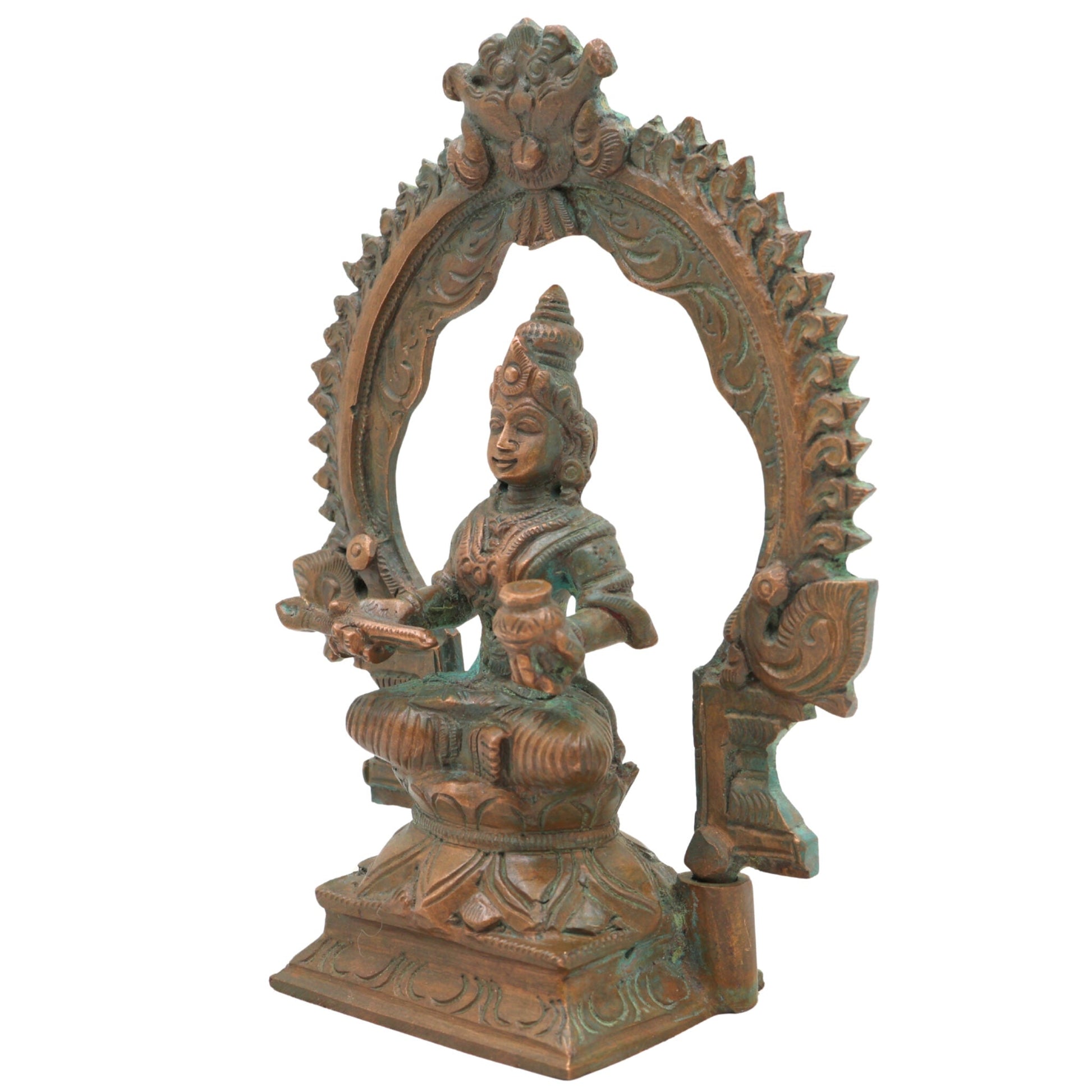 Handcrafted Bronze Annapurna Devi Idol – Panchaloha Annapoorna | Annapurneshwari | Anna Lakshmi Murti for Pooja, Temple & Home Decor,Brown, 7 Inch, 1 Piece
