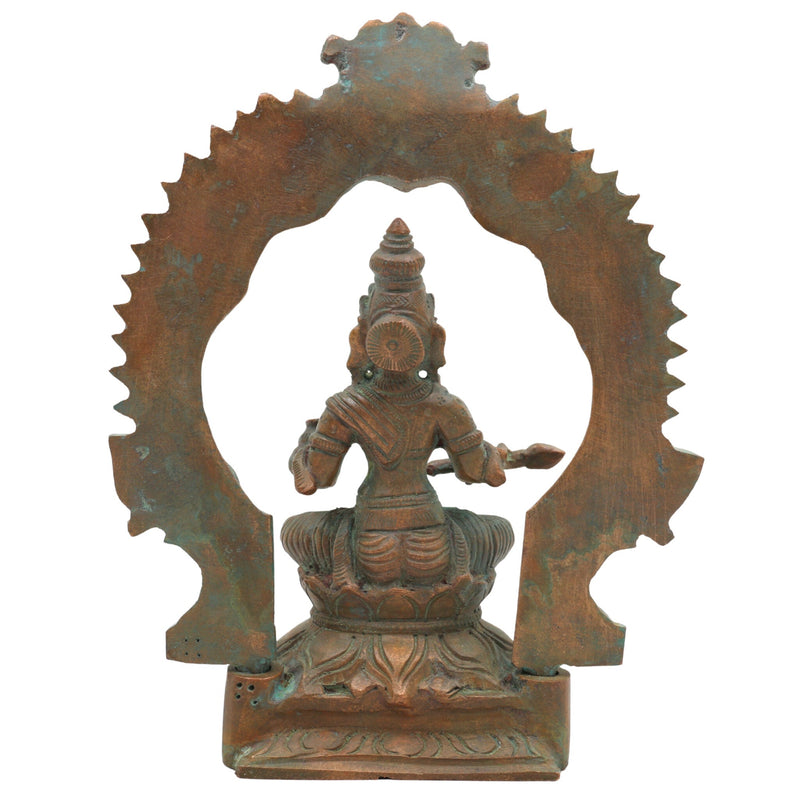 Handcrafted Bronze Annapurna Devi Idol – Panchaloha Annapoorna | Annapurneshwari | Anna Lakshmi Murti for Pooja, Temple & Home Decor,Brown, 7 Inch, 1 Piece