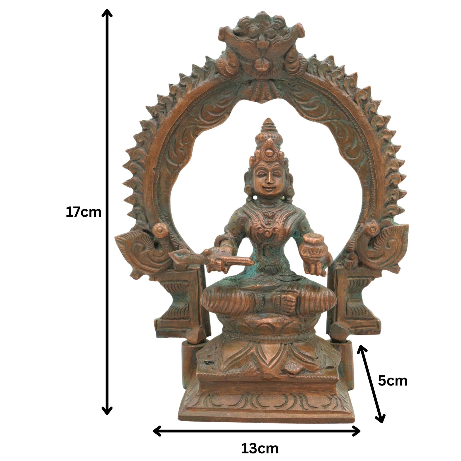 Handcrafted Bronze Annapurna Devi Idol – Panchaloha Annapoorna | Annapurneshwari | Anna Lakshmi Murti for Pooja, Temple & Home Decor,Brown, 7 Inch, 1 Piece
