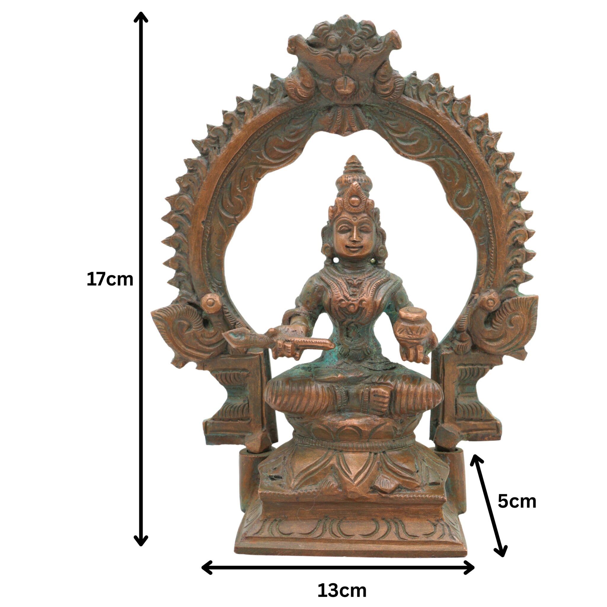 Handcrafted Bronze Annapurna Devi Idol – Panchaloha Annapoorna | Annapurneshwari | Anna Lakshmi Murti for Pooja, Temple & Home Decor,Brown, 7 Inch, 1 Piece