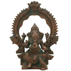 Handcrafted Panchaloha Bronze Ganesha Idol, Chola Style Vinayaka Ganpati Murti, Siddhivinayak, Vastu Elephant God Statue for Home & Temple,Brown, 7 Inch, 1 Piece