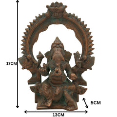 Handcrafted Panchaloha Bronze Ganesha Idol, Chola Style Vinayaka Ganpati Murti, Siddhivinayak, Vastu Elephant God Statue for Home & Temple,Brown, 7 Inch, 1 Piece