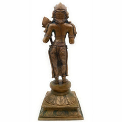 Bronze Murugan Idol, Kartik Ji Ki Murti, Lord Karthikeyan Statue, Swaminatha Silai, Kumaraswamy Sculpture, Handmade Panchaloha Figurine, Brown, 11.5 Inch, 1 Piece