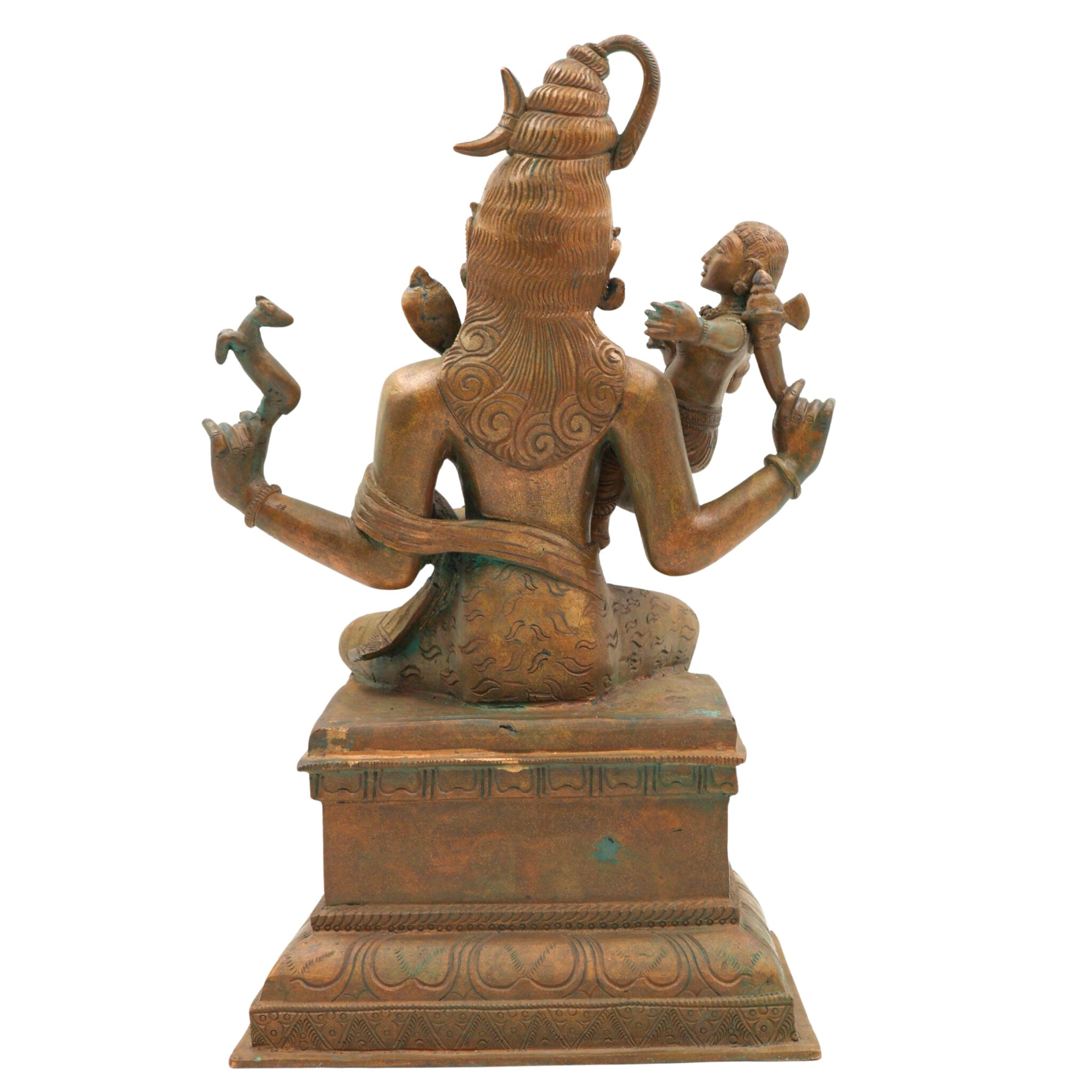 Handcrafted Panchaloha Somaskanda Idol – Lord Shiva with Karthikeya | Shiva Murugan Skanda Subramanya Bronze Sculpture | Chola Style Shiv Parivar Statue,Brown, 12.5 Inch, 1 Piece