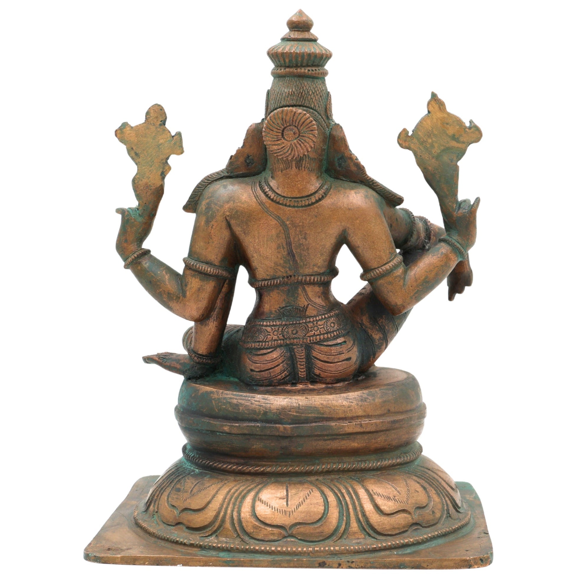 Handmade Bronze Vishnu Idol | Panchaloha Vishnu Murti | Chola Art Narayana, Govinda, Venkateswara Statue for Temple & Home Pooja,Brown, 9 Inch, 1 Piece