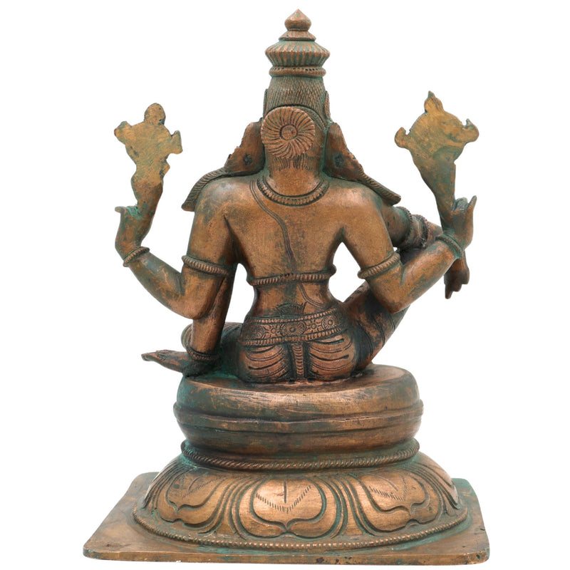 Handmade Bronze Vishnu Idol | Panchaloha Vishnu Murti | Chola Art Narayana, Govinda, Venkateswara Statue for Temple & Home Pooja,Brown, 9 Inch, 1 Piece