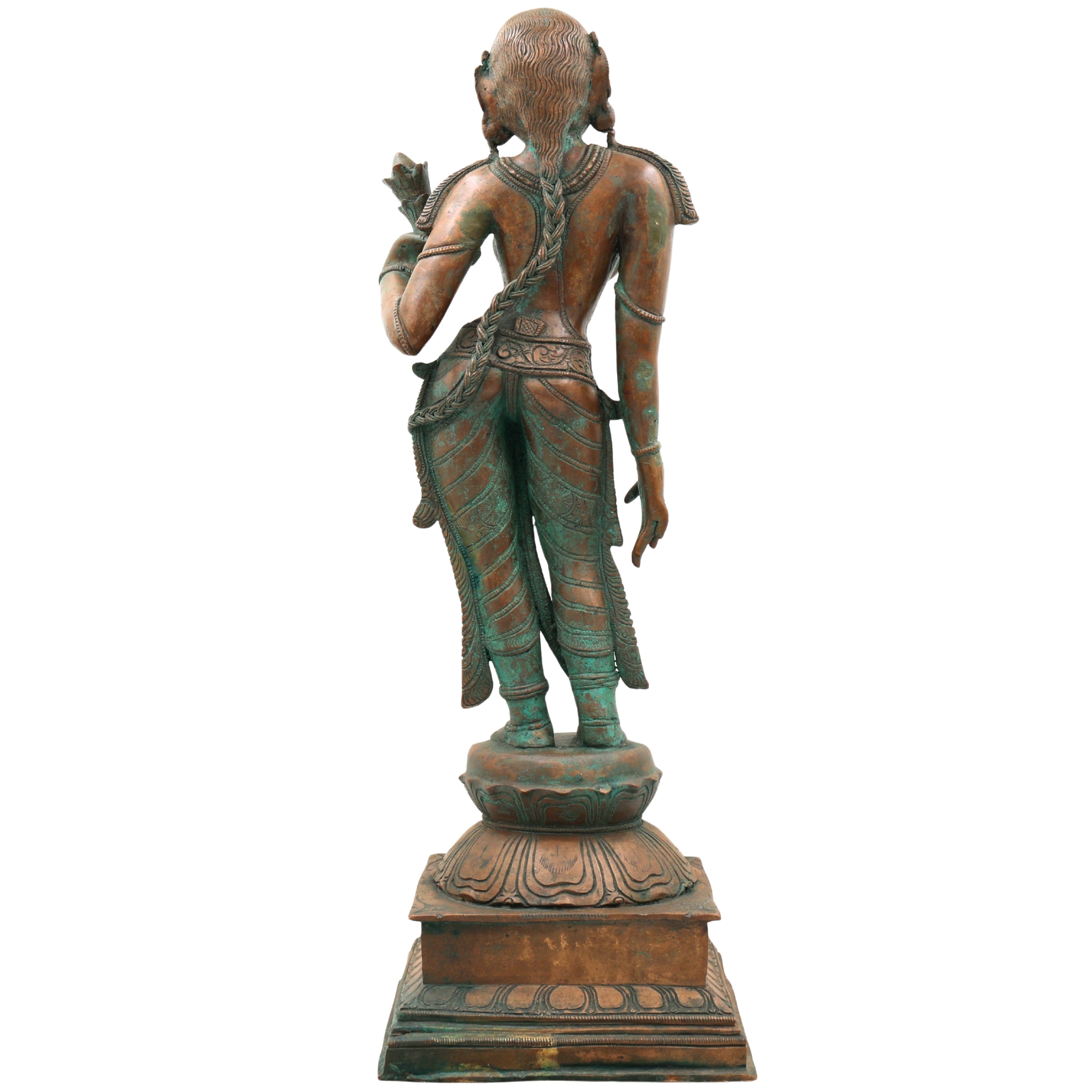 Handcrafted Bronze Apsara Idol | Devangana, Urvashi, Rambha, Menaka, Tilottama Panchaloha Chola Art Sculpture,Brown, 18.5 Inch, 1 Piece