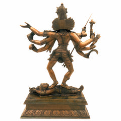 Panchaloha Bronze Lord Shiva Idol, Kala Samhara Murthy, Nataraja Statue, Kaala Samhara Silai, Kaala Samhaaram, Shiva Sculpture for Temple, Brown, 16 Inch, 1 Piece
