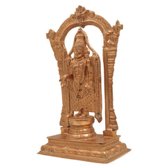 Handcrafted Bronze Venkateshwara Idol | Balaji Murti | Panchaloha & Chola Art Deity Statue for Home Temple, Puja, and Gifting,Brown, 13 Inch, 1 Piece