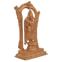 Handcrafted Bronze Venkateshwara Idol | Balaji Murti | Panchaloha & Chola Art Deity Statue for Home Temple, Puja, and Gifting,Brown, 13 Inch, 1 Piece