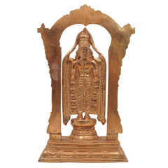 Handcrafted Bronze Venkateshwara Idol | Balaji Murti | Panchaloha & Chola Art Deity Statue for Home Temple, Puja, and Gifting,Brown, 13 Inch, 1 Piece