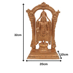 Handcrafted Bronze Venkateshwara Idol | Balaji Murti | Panchaloha & Chola Art Deity Statue for Home Temple, Puja, and Gifting,Brown, 13 Inch, 1 Piece