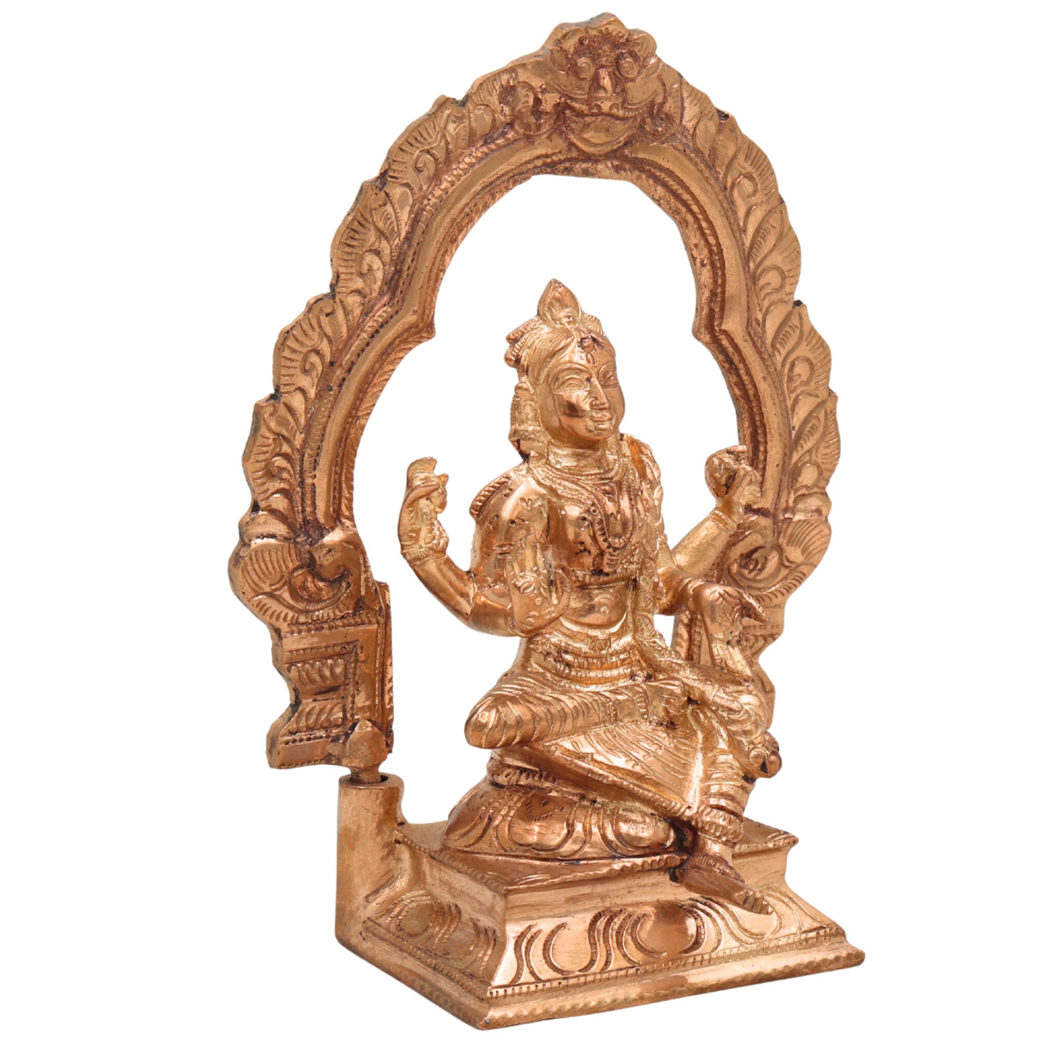 Handmade Bronze Balambika Idol | Panchaloha Balaambike Murti | Bala Tripurasundari Statue for Temple, Puja & Home Decor,Brown, 7 Inch, 1 Piece