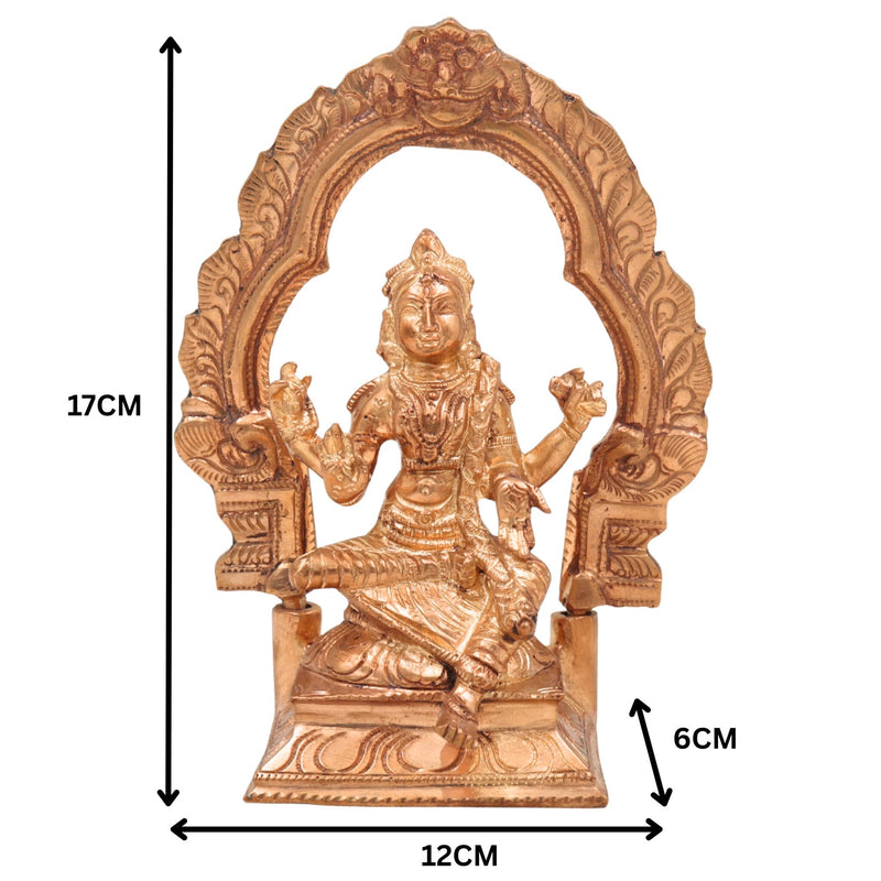 Handmade Bronze Balambika Idol | Panchaloha Balaambike Murti | Bala Tripurasundari Statue for Temple, Puja & Home Decor,Brown, 7 Inch, 1 Piece