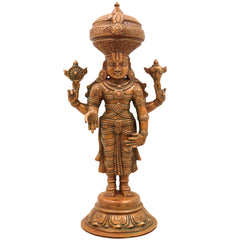 Bronze Venkateshwara Idol | Lord Balaji Tirupati Panchaloha Statue | Sri Srinivasa Murti for Home Temple & Pooja,Brown, 11 Inch, 1 Piece