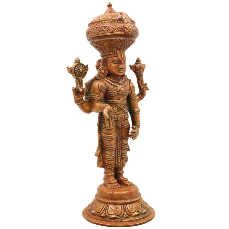 Bronze Venkateshwara Idol | Lord Balaji Tirupati Panchaloha Statue | Sri Srinivasa Murti for Home Temple & Pooja,Brown, 11 Inch, 1 Piece