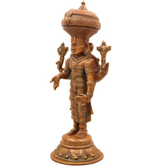 Bronze Venkateshwara Idol | Lord Balaji Tirupati Panchaloha Statue | Sri Srinivasa Murti for Home Temple & Pooja,Brown, 11 Inch, 1 Piece
