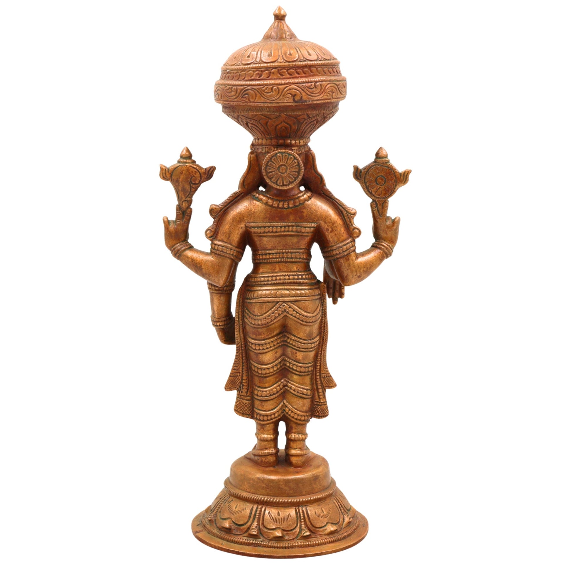 Bronze Venkateshwara Idol | Lord Balaji Tirupati Panchaloha Statue | Sri Srinivasa Murti for Home Temple & Pooja,Brown, 11 Inch, 1 Piece