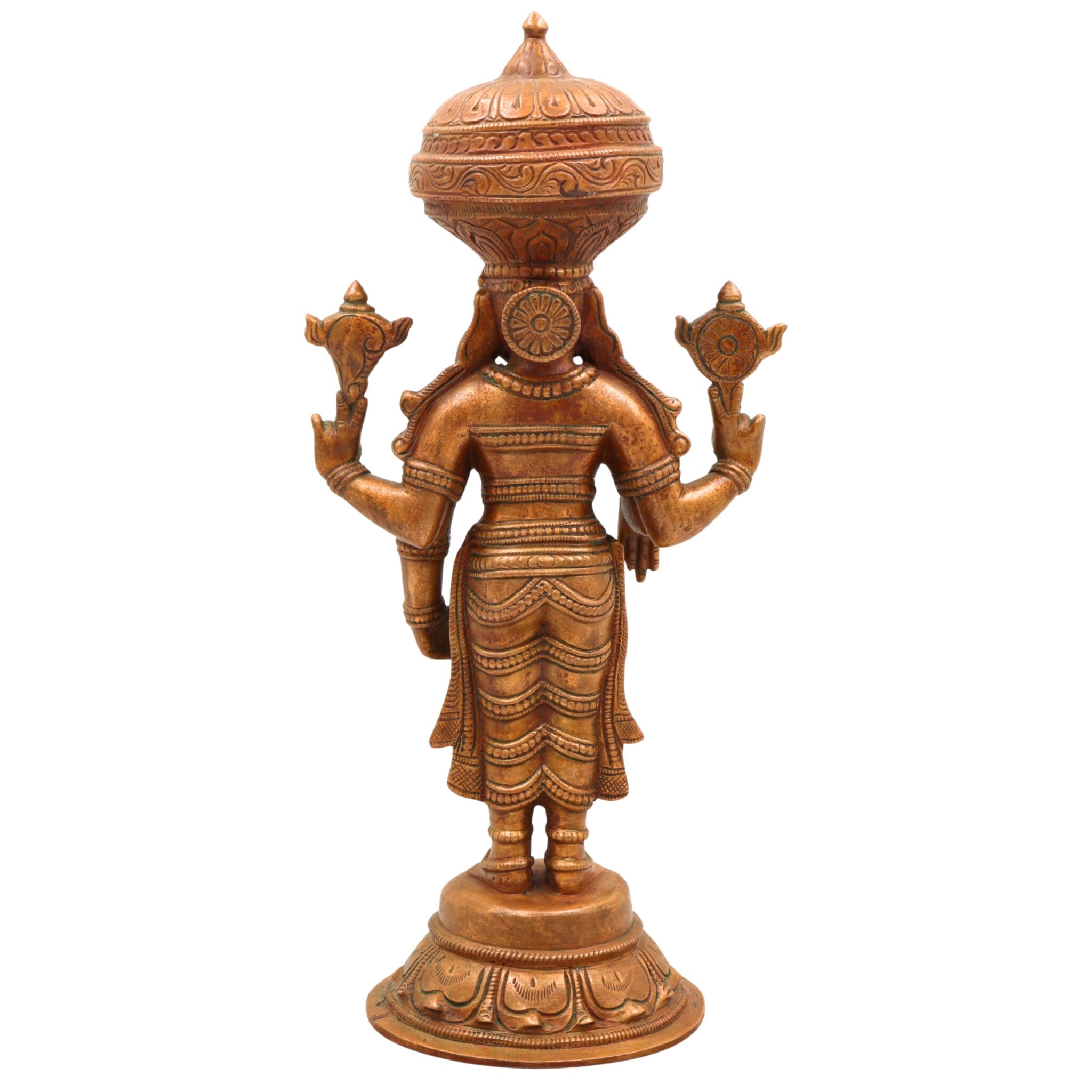 Bronze Venkateshwara Idol | Lord Balaji Tirupati Panchaloha Statue | Sri Srinivasa Murti for Home Temple & Pooja,Brown, 11 Inch, 1 Piece