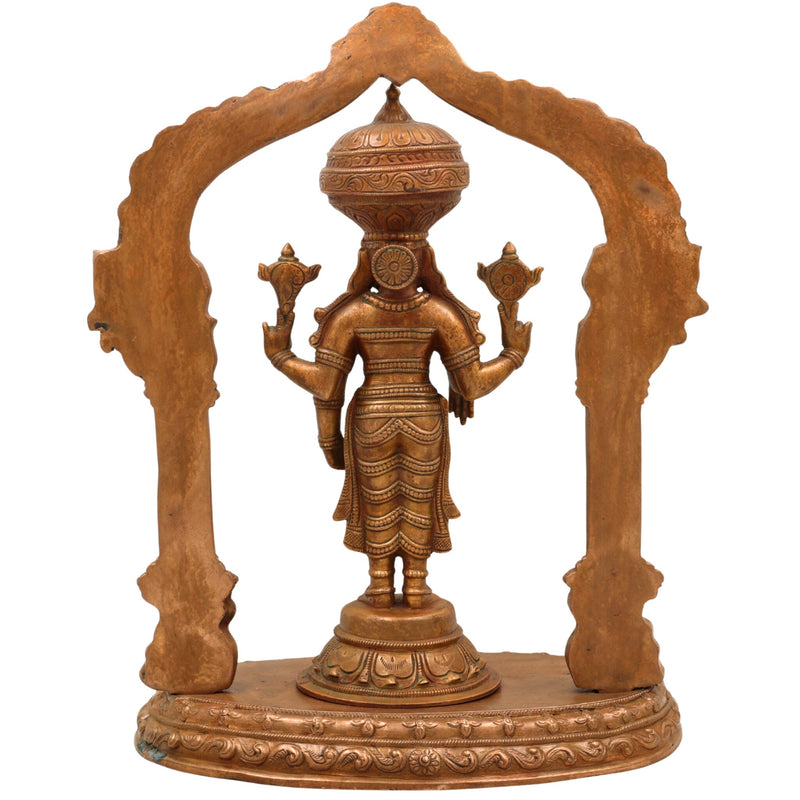 Premium Panchaloha Venkateshwara Idol | Handcrafted Tirupati Balaji Statue | Bronze Balaji Murti with Prabhavali & Peetam | South Indian Chola Art Deity,Gold, 13.5 Inch, 1 Piece