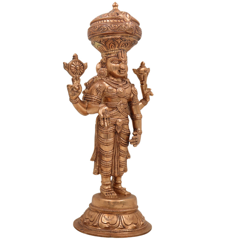 Bronze Venkateshwara Idol | Lord Balaji Tirupati Panchaloha Statue | Sri Srinivasa Murti for Home Temple & Pooja,Gold, 11 Inch, 1 Piece