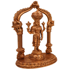 Bronze Venkateshwara Idol | Tirupati Balaji Panchaloha Murti | Handcrafted Srinivasa Statue with Prabhavali & Peetam | Chola Art South Indian Deity Sculpture,Gold, 13.5 Inch, 1 Piece
