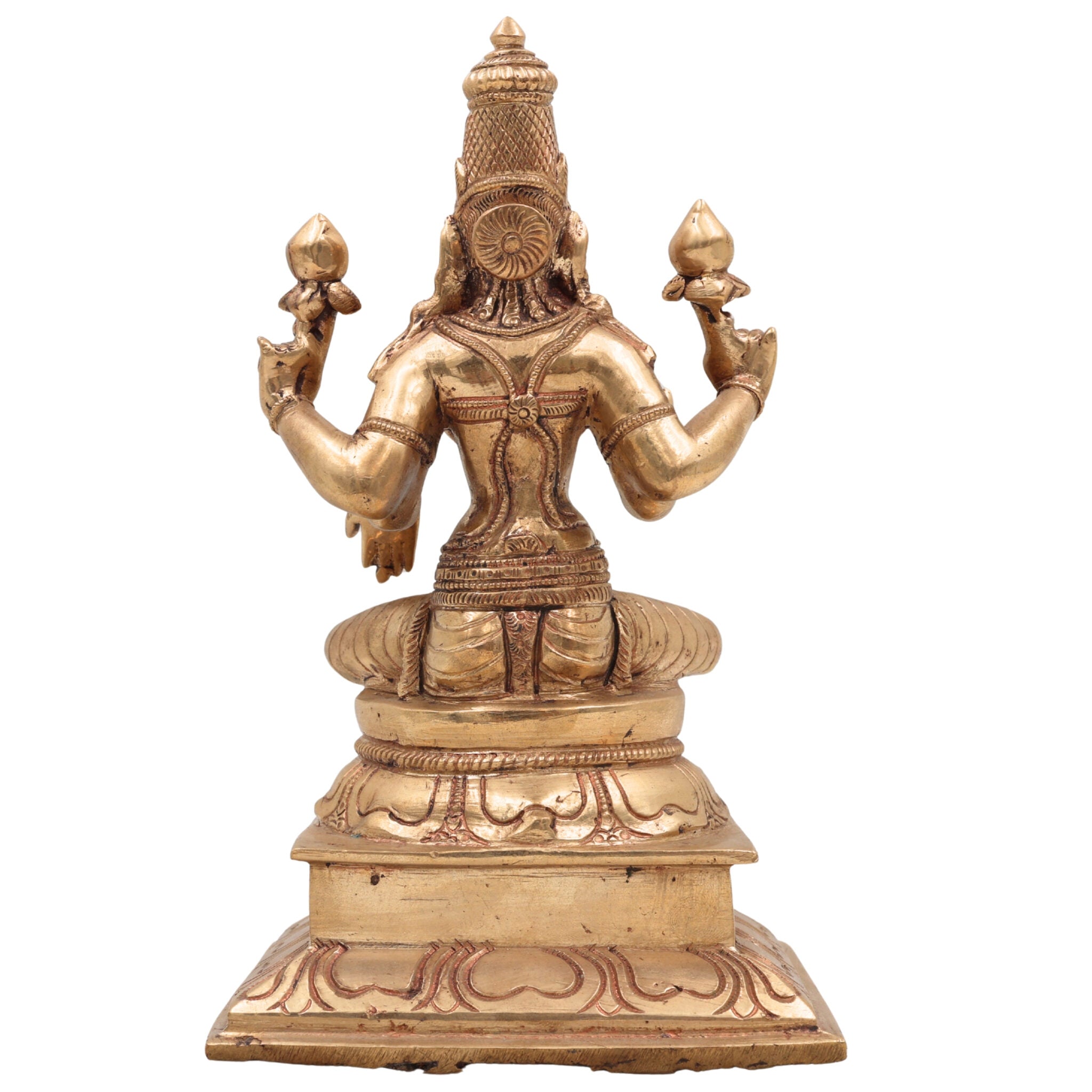 Handcrafted Panchaloha Mahalakshmi Idol | Pure Bronze Kamala Devi Murti | South Indian Chola Art Sri Lakshmi Statue for Home, Temple & Diwali Puja,Gold, 8 Inch, 1 Piece