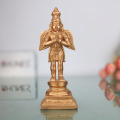 Handcrafted Panchaloha Bronze Garuda Dev Idol | Vishnu Vahana Suparna Khageshwara Murti for Home Temple & Vastu,Gold, 6.5 Inch, 1 Piece