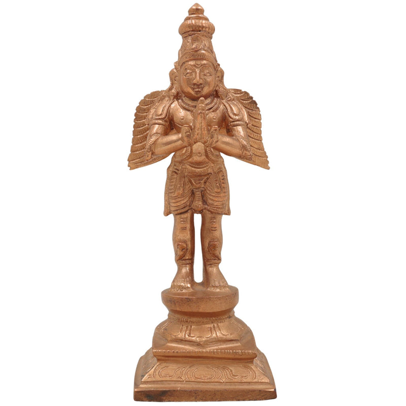 Handcrafted Panchaloha Bronze Garuda Dev Idol | Vishnu Vahana Suparna Khageshwara Murti for Home Temple & Vastu,Gold, 6.5 Inch, 1 Piece