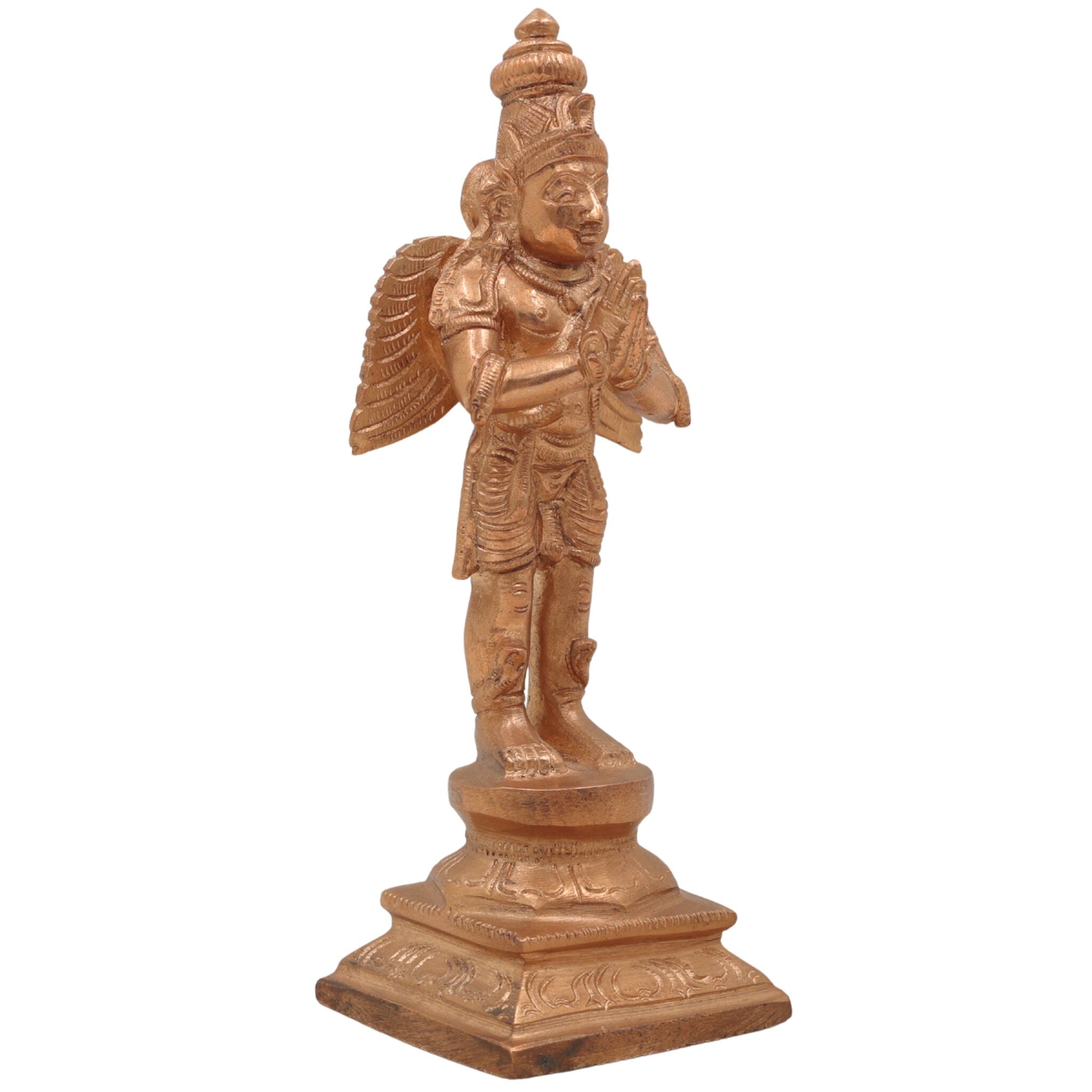 Handcrafted Panchaloha Bronze Garuda Dev Idol | Vishnu Vahana Suparna Khageshwara Murti for Home Temple & Vastu,Gold, 6.5 Inch, 1 Piece