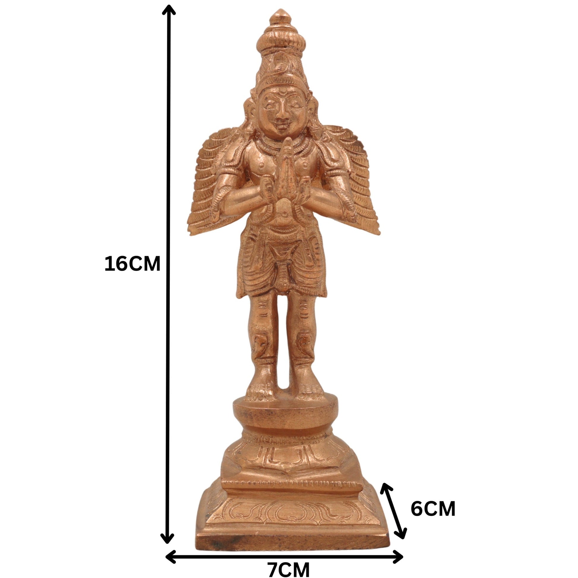 Handcrafted Panchaloha Bronze Garuda Dev Idol | Vishnu Vahana Suparna Khageshwara Murti for Home Temple & Vastu,Gold, 6.5 Inch, 1 Piece