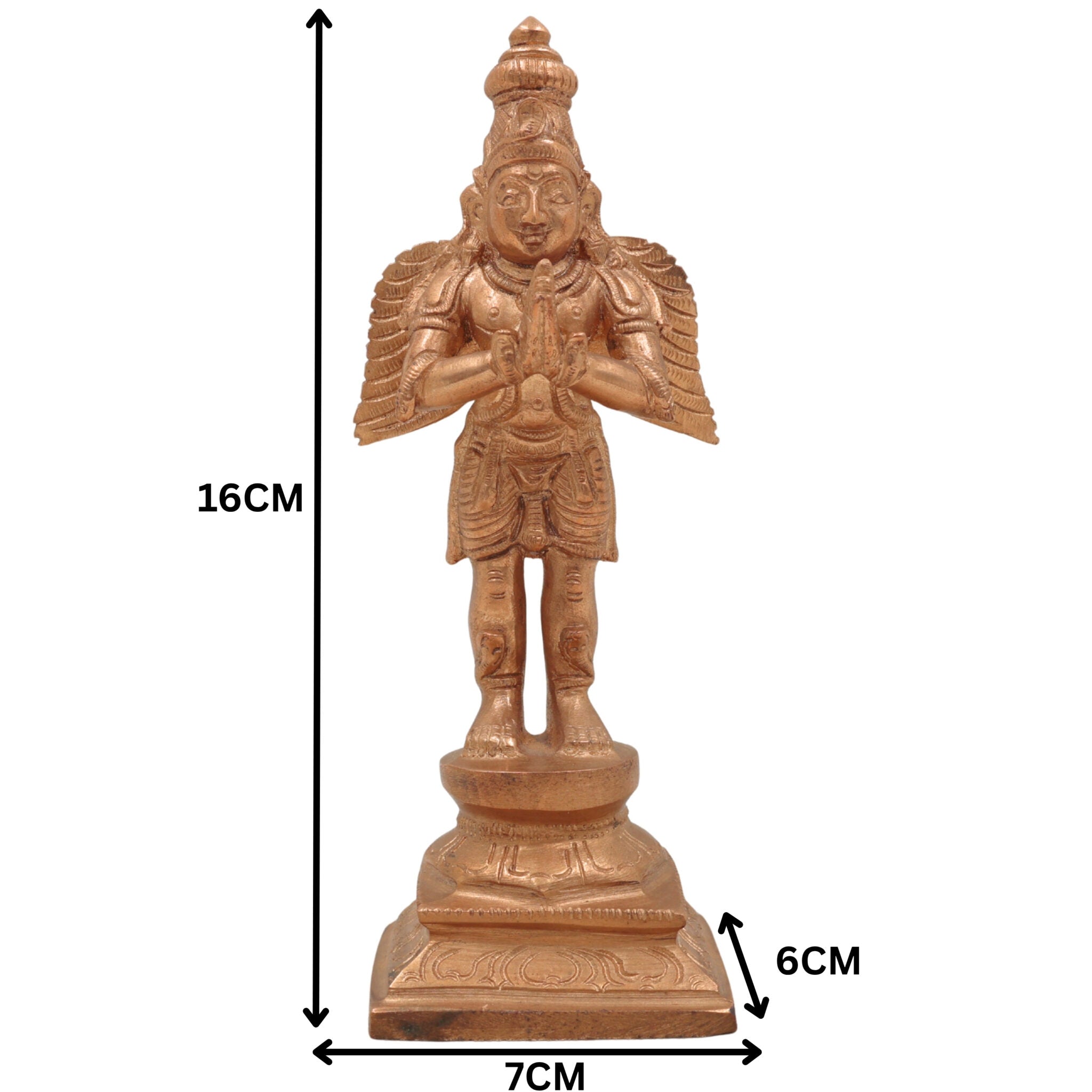 Handcrafted Panchaloha Bronze Garuda Dev Idol | Vishnu Vahana Suparna Khageshwara Murti for Home Temple & Vastu,Gold, 6.5 Inch, 1 Piece
