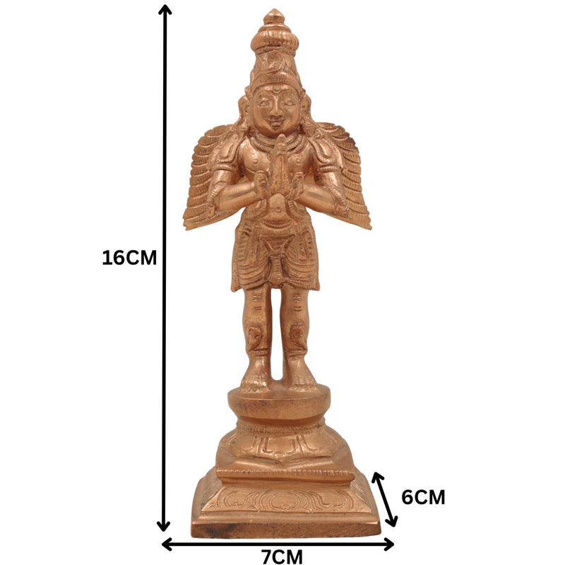 Handcrafted Panchaloha Bronze Garuda Dev Idol | Vishnu Vahana Suparna Khageshwara Murti for Home Temple & Vastu,Gold, 6.5 Inch, 1 Piece