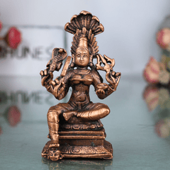 Copper Mariamman Idol, Tamra Karumari Amman Statue, Thamira Devi Murthi, Samayapuram Mariamman, South Indian Temple Decor & Puja Gift,Gold, 23 Inch, 1 Piece