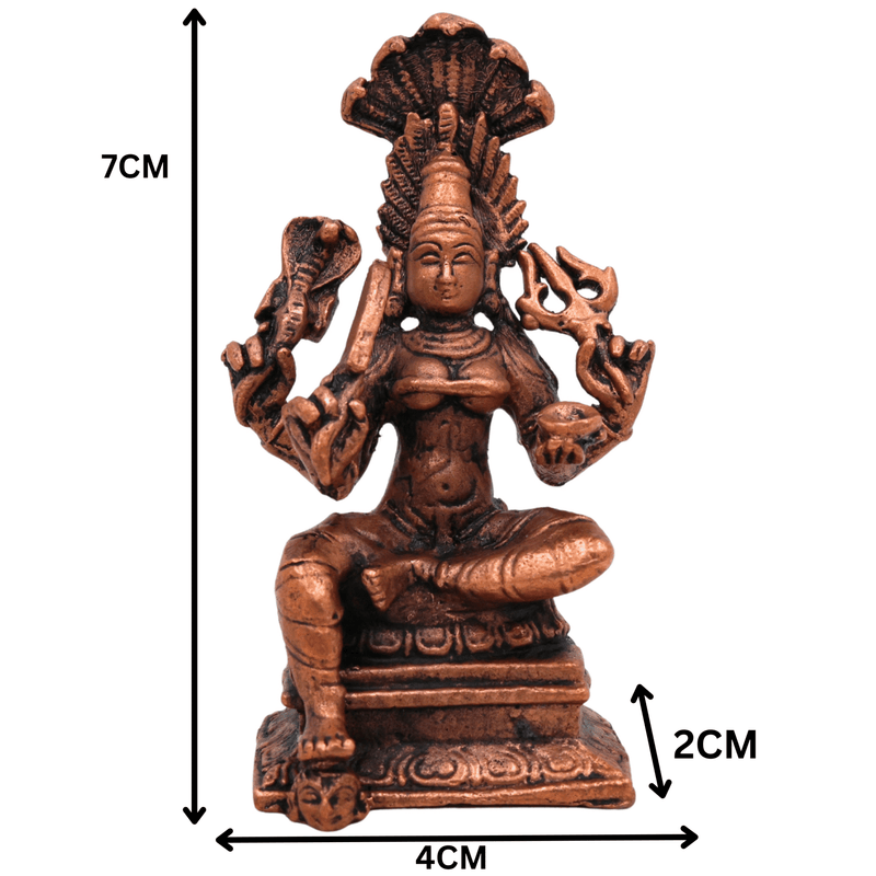 Copper Mariamman Idol, Tamra Karumari Amman Statue, Thamira Devi Murthi, Samayapuram Mariamman, South Indian Temple Decor & Puja Gift,Gold, 23 Inch, 1 Piece