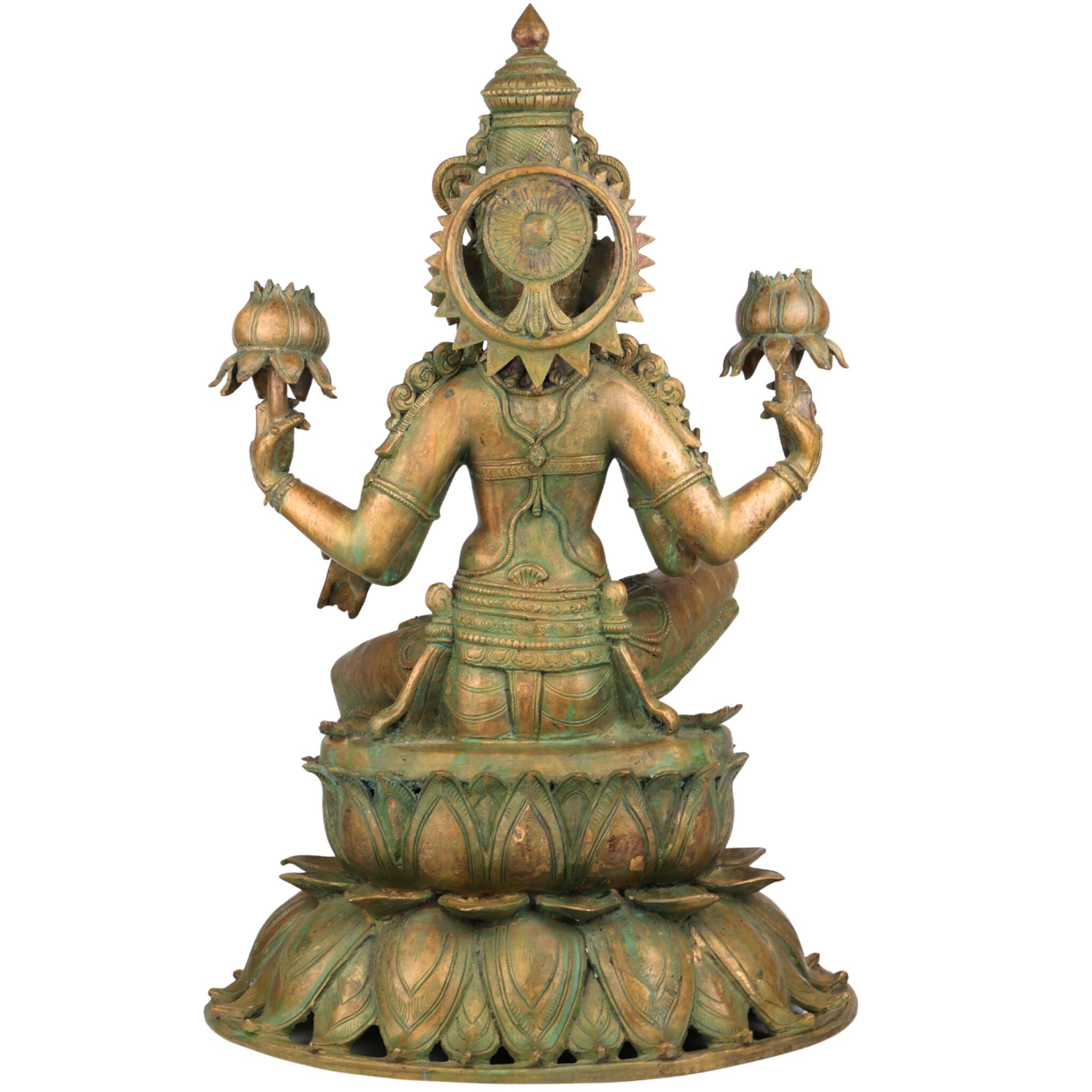 Handcrafted Panchaloha maha Lakshmi Idol | Bronze Maha Lakshmi Devi Statue | maha lakshmi Murti for Temple, Home Decor & Pooja,Gold, 25 Inch, 1 Piece