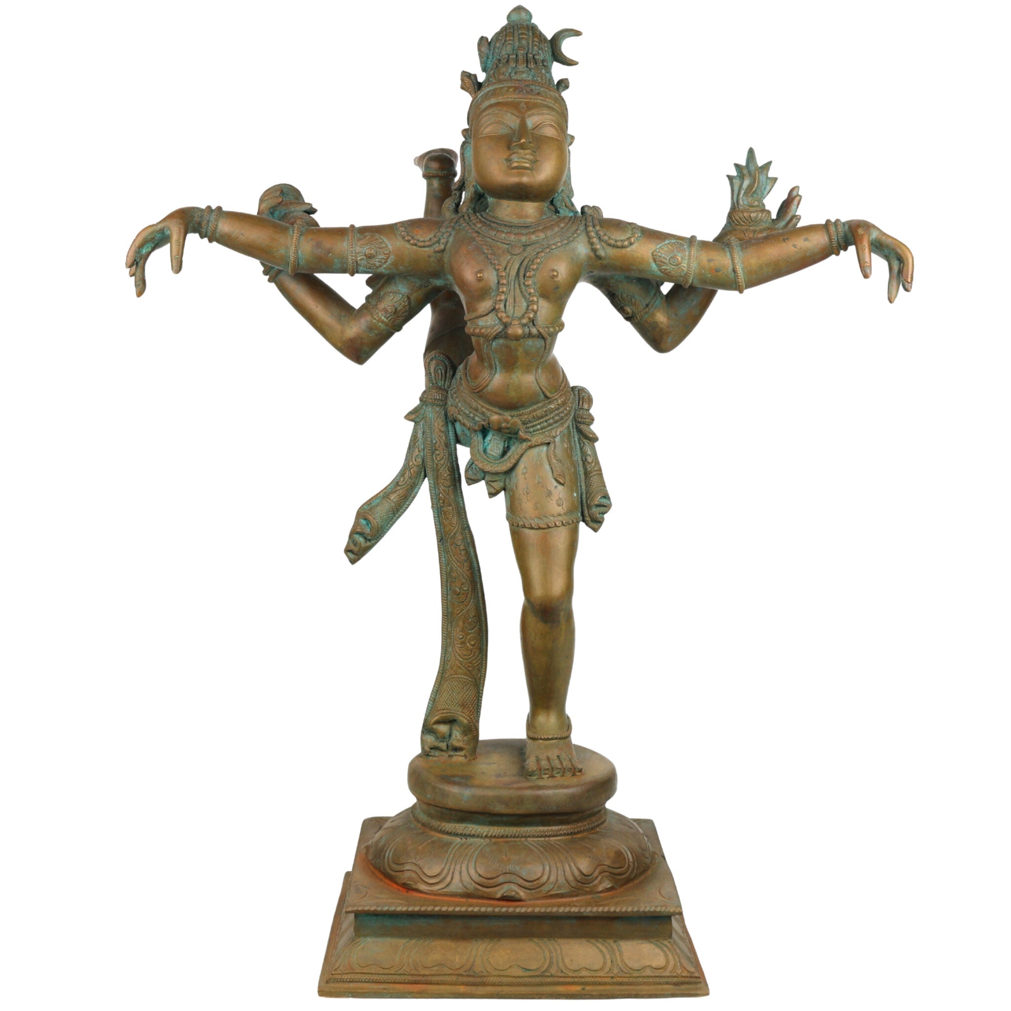 Lord Nataraja Bronze Idol | Handmade Panchaloha Chola Nataraja Statue | Cosmic Dancing Shiva Sculpture, Ananda Tandava, Tandav Shiva, Adalvallan, Natya Shiva Murti for Home & Temple Decor,Gold, 25 Inch, 1 Piece
