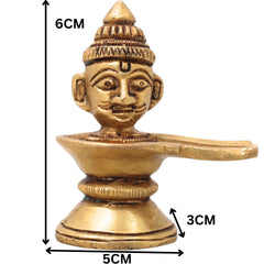 Handcrafted Brass Shiva Lingam with Face | Shivling Idol | Shivalingam Jyotirlinga Mahalingam Banalinga Murti for Puja & Home Temple Decor,Gold, 2.5 Inch, 1 Piece
