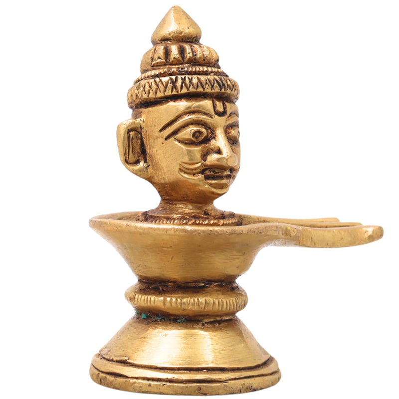 Handcrafted Brass Shiva Lingam with Face | Shivling Idol | Shivalingam Jyotirlinga Mahalingam Banalinga Murti for Puja & Home Temple Decor,Gold, 2.5 Inch, 1 Piece