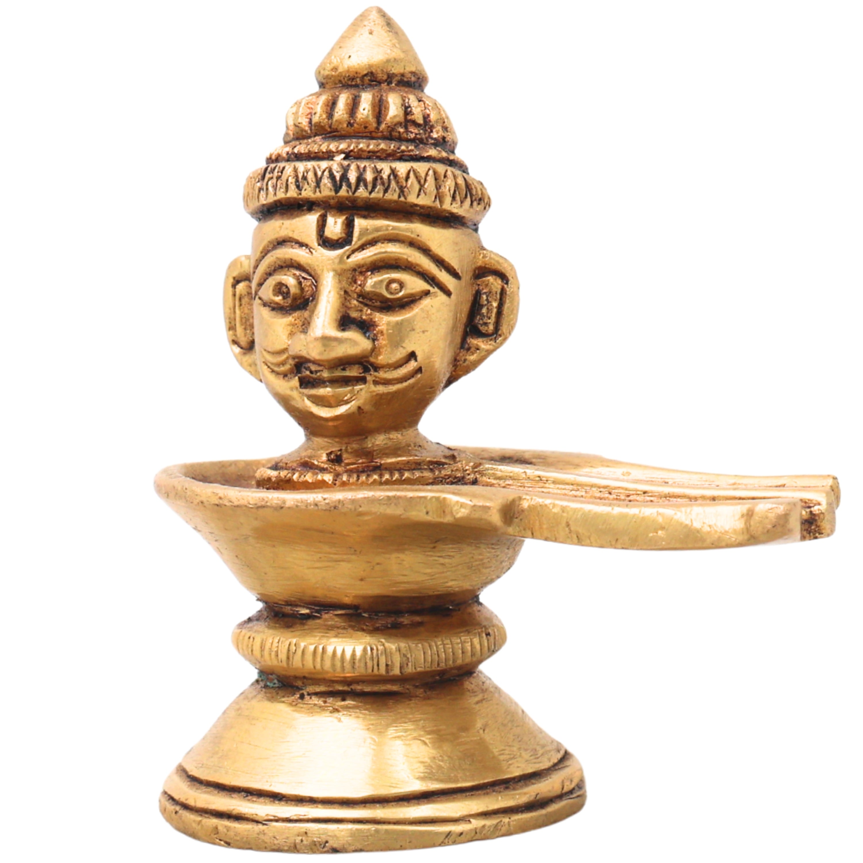 Handcrafted Brass Shiva Lingam with Face | Shivling Idol | Shivalingam Jyotirlinga Mahalingam Banalinga Murti for Puja & Home Temple Decor,Gold, 2.5 Inch, 1 Piece